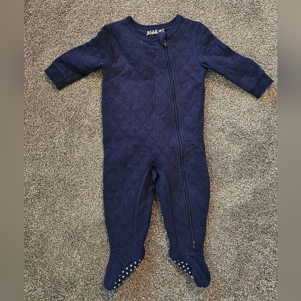 Juddlies 6-12m Deep Blue Quilted Footed Sleeper
